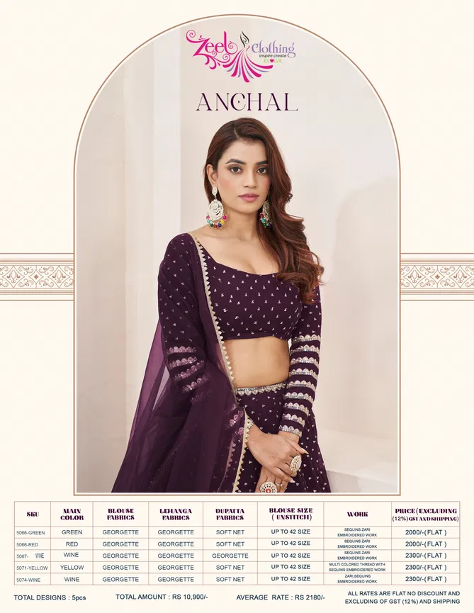 Anchal By Zeel Clothing Wedding Georgette Lehenga Choli Wholesale In Delhi 